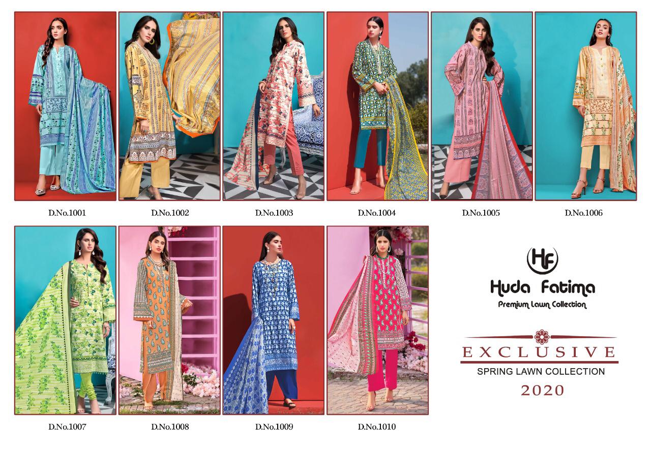 Huda Fatima Spring Lawn Collection 2020 New Designer Printed Karachi Dress Material 