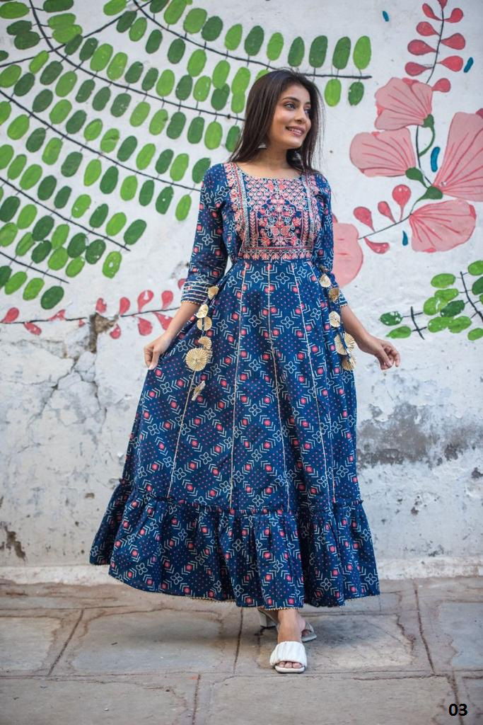 Trending Floor 1 Latest Designer Ethnic Wear Cotton Anarkali Long Kurti Collection