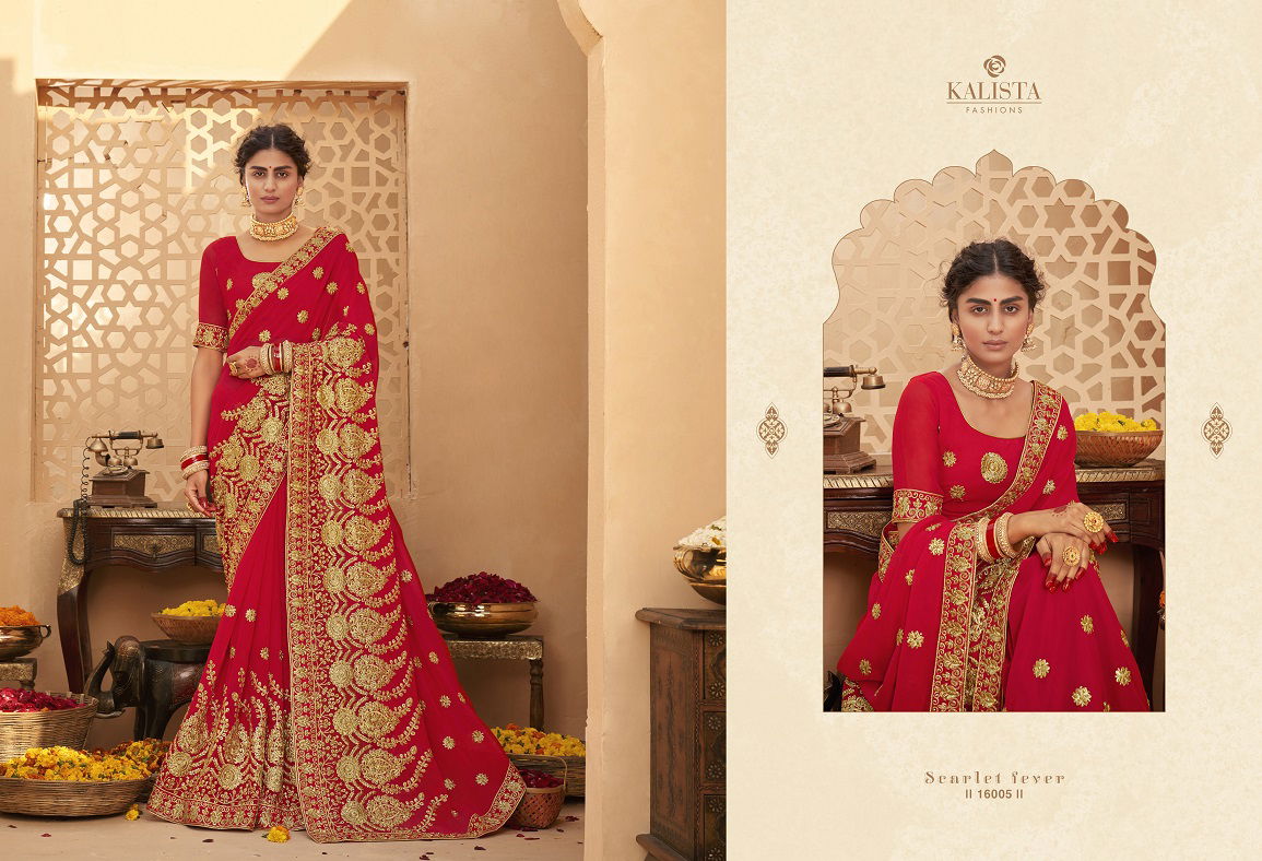 Kalista Saat Phere Latest Fancy Designer Heavy Wedding Wear Georgette Embroidery Worked Sarees Collection
