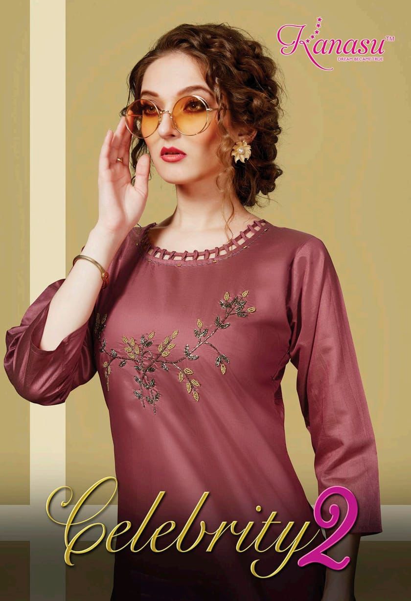 Kanasu Celebrity 2 Ethnic Wear Silk Designer Kurti With Bottom Collection