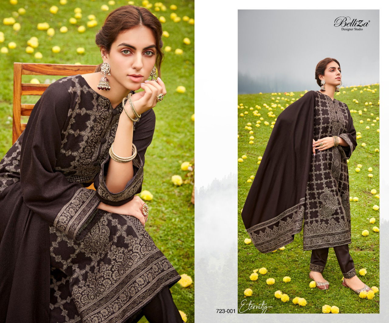Belliza Kudrat Premium Woollen Pashmina Dress Material
