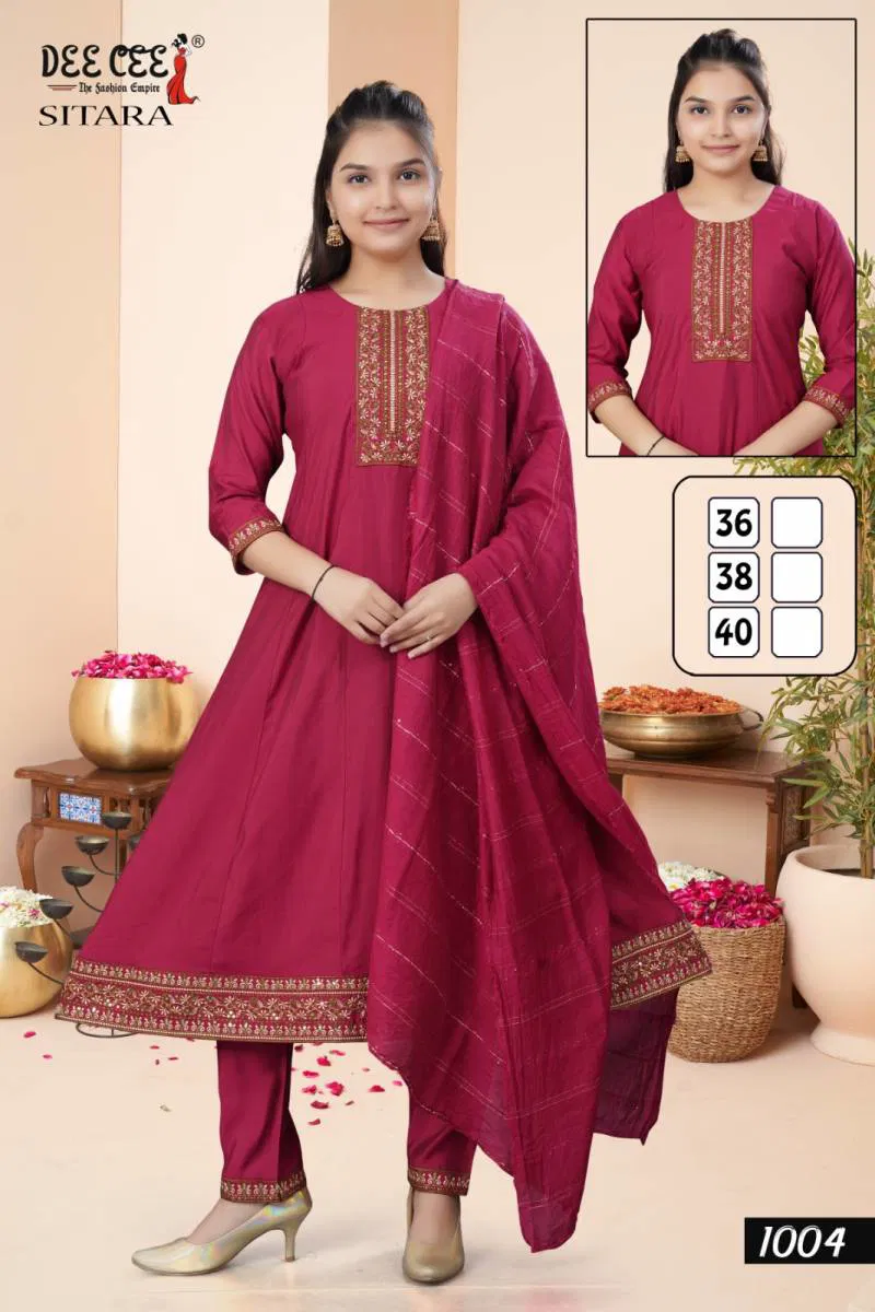Deecee Sitara Silk Embroidered Kurti Bottom With Dupatta Wholesale Market In Surat