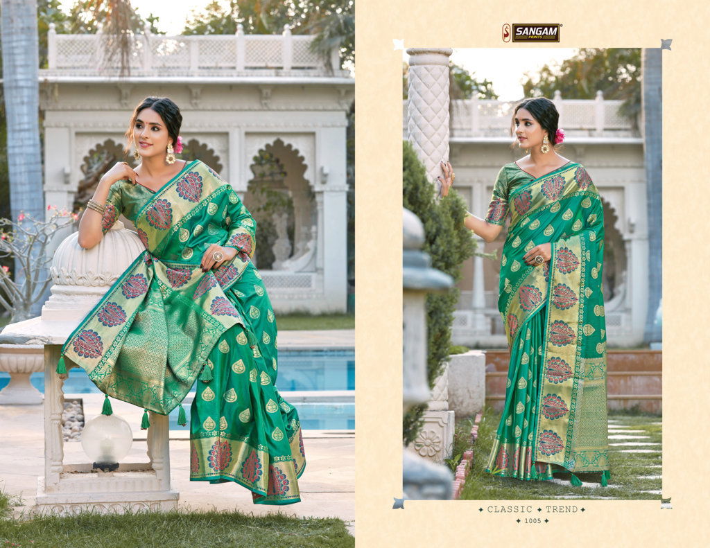 Sangam Kanupriya Latest Fancy Designer Heavy Pure Soft Silk Festive Wear Silk Saree Collection
