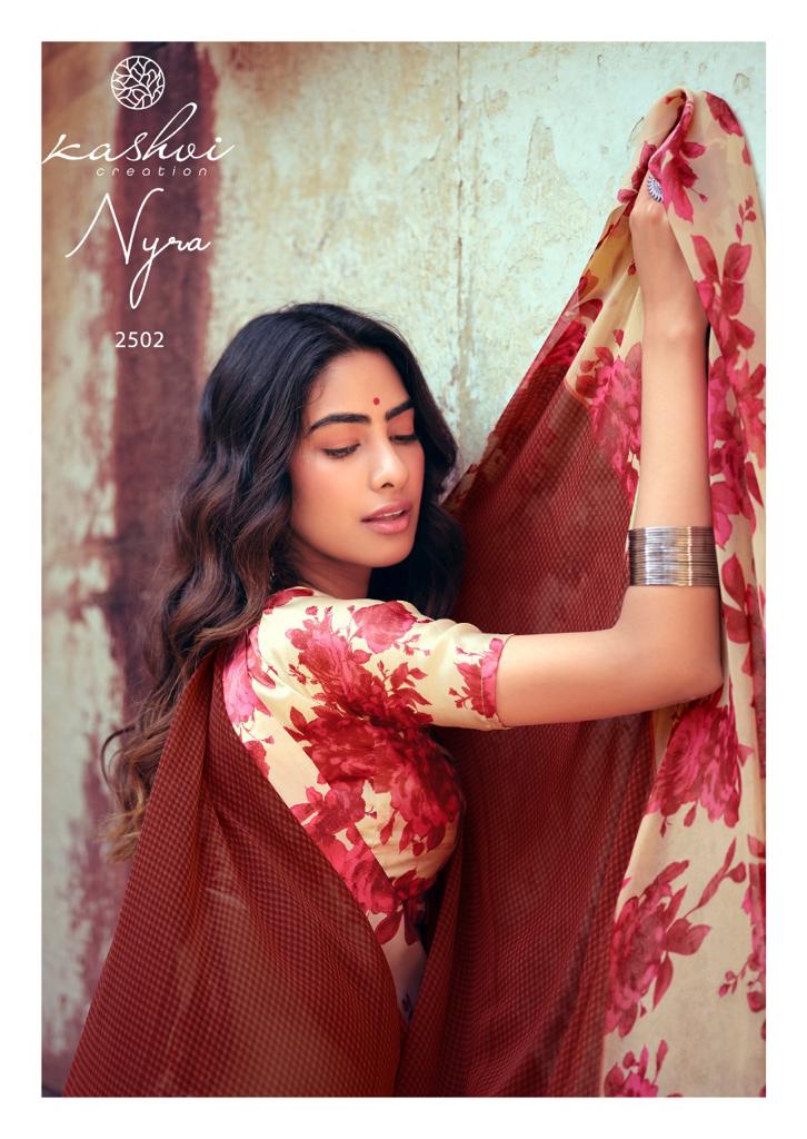 KASHVI NYRA Latest Fancy Festive Wear Weightless Satin Patta With Satin Blouse Saree Collection