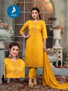 Aditi By Kaya Chanderi Jacquard Surat Kurti With Bottom Dupatta Wholesale Market