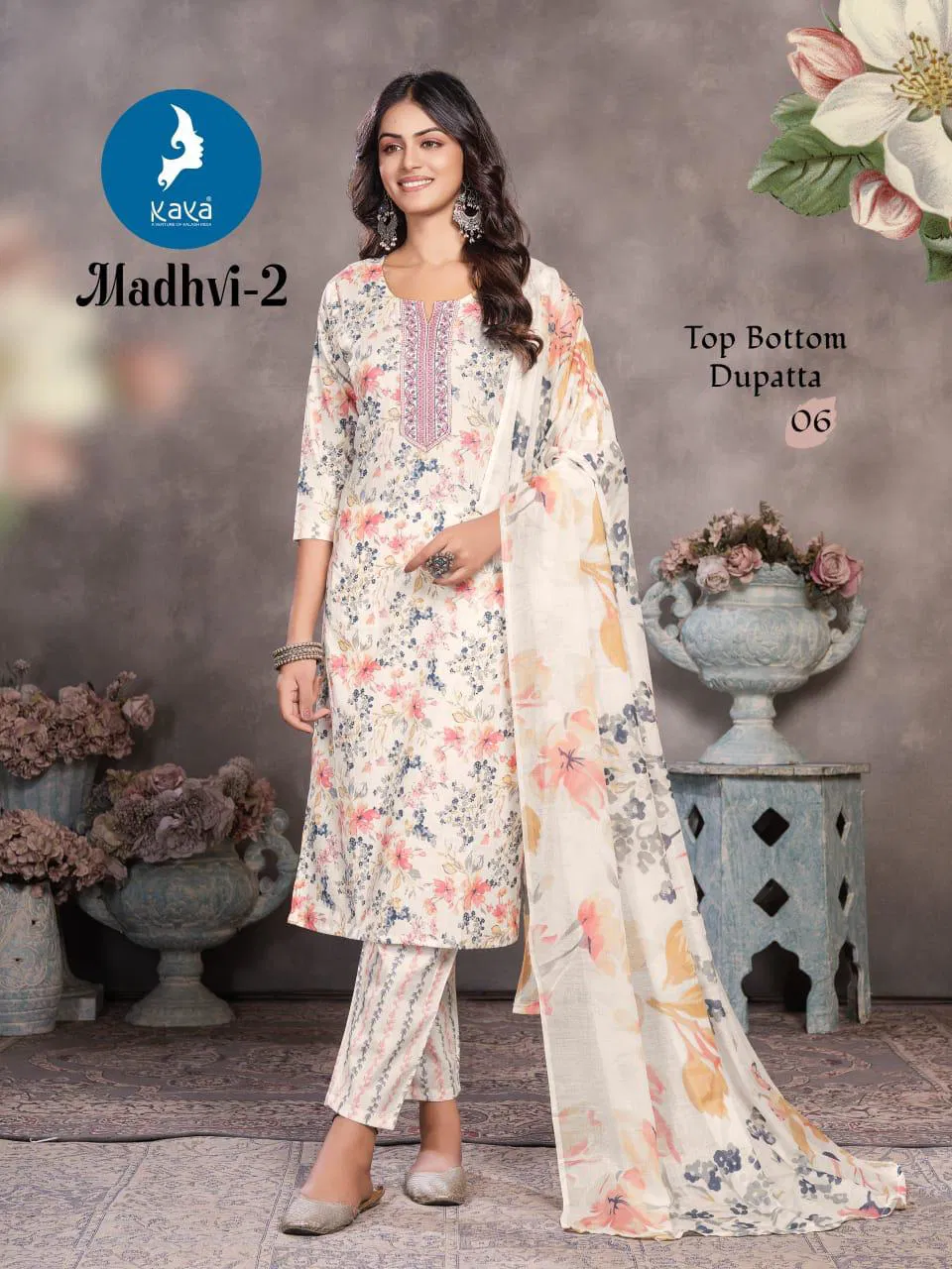 Madhvi 2 By Kaya Cotton Printed Kurti With Bottom Dupatta Exporters In India