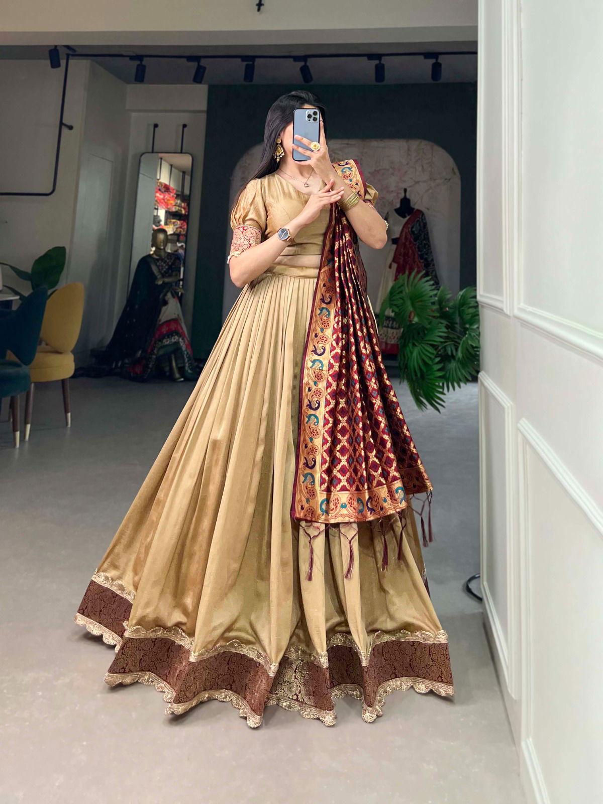 Aawiya 2014CHK Vichitra Silk Occasion Wear Lehenga Choli Wholesale Online