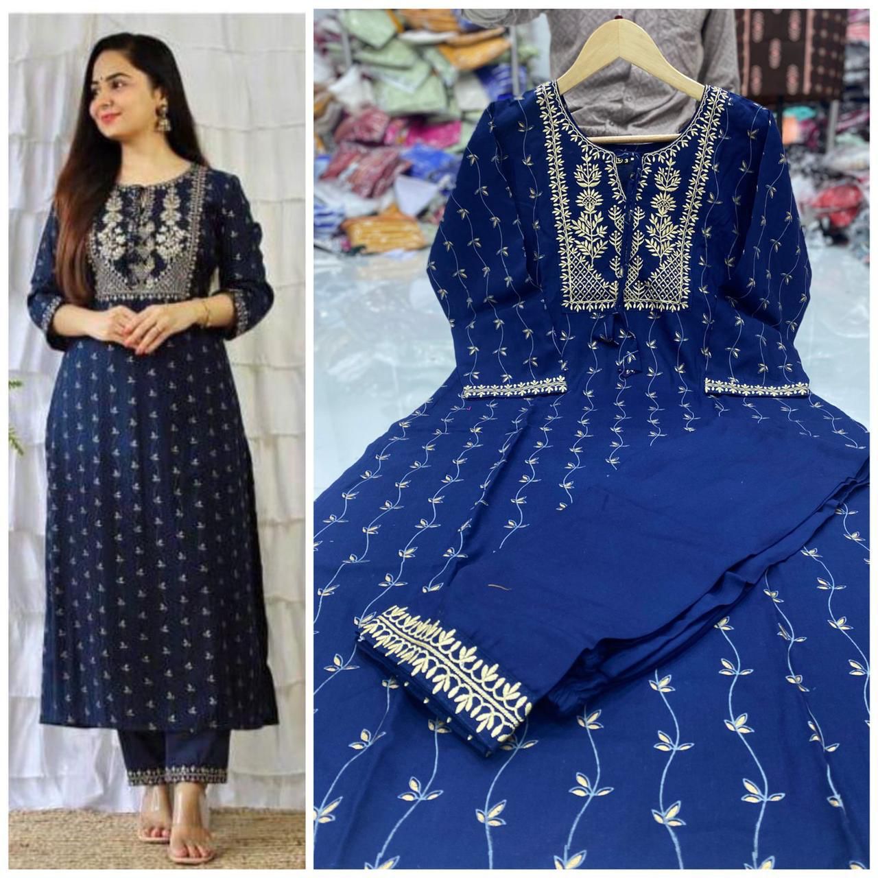Laheriya Designer Rayon Cotton Printed Kurti With Bottom Catalog