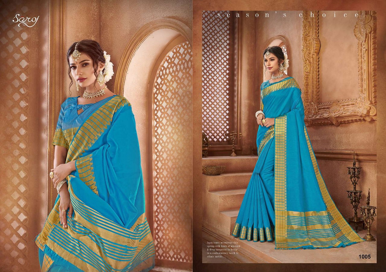 Saroj Madhuvan Wedding Wear Designer Cotton Party Wear Saree Collections