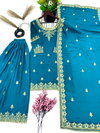 Nsr 809 Pure Heavy Chinnon Silk Embroidery Sharara Readymade Suits Wholesale In India