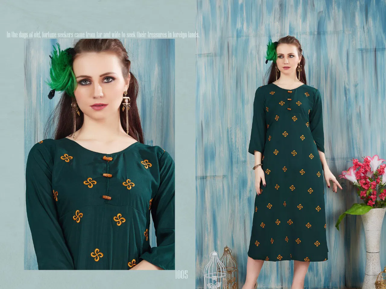 Anika Heavy Premium Muslin Embroidered Designer Kurti Collection at Wholesale Price