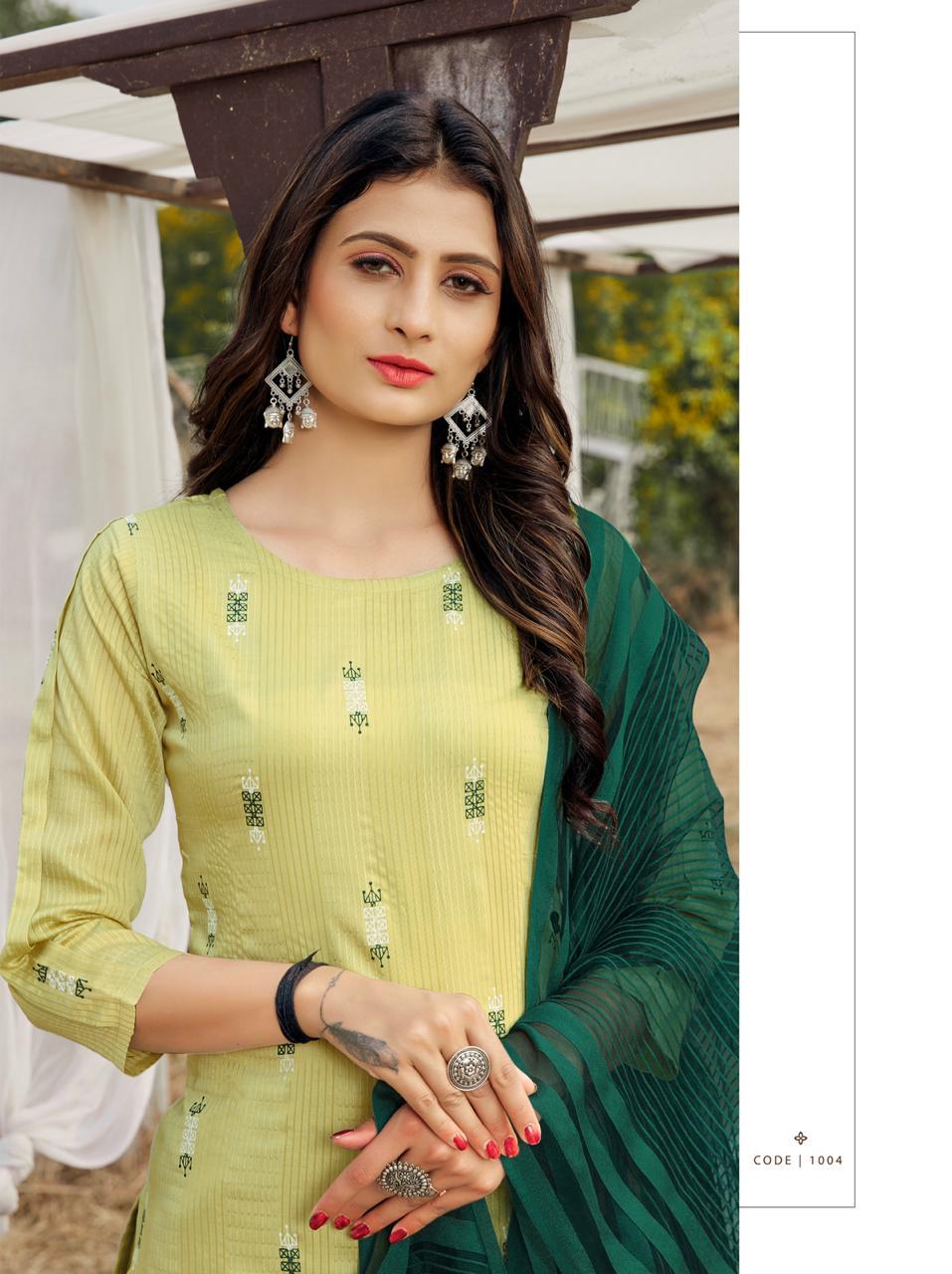 RT VASANT Latest Ethnic Wear Embroidery And Block Print Jari Lining With Full Inner Kurti With Bottom Collection