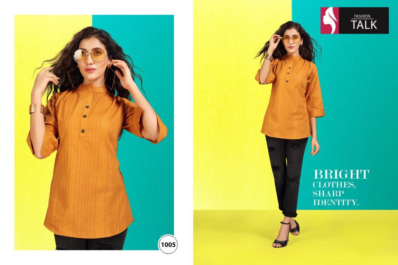 Ft RuhiFancy Latest Stylish Western Regular Wear Heavy Rayon Slub crepe Ladies Top Collection