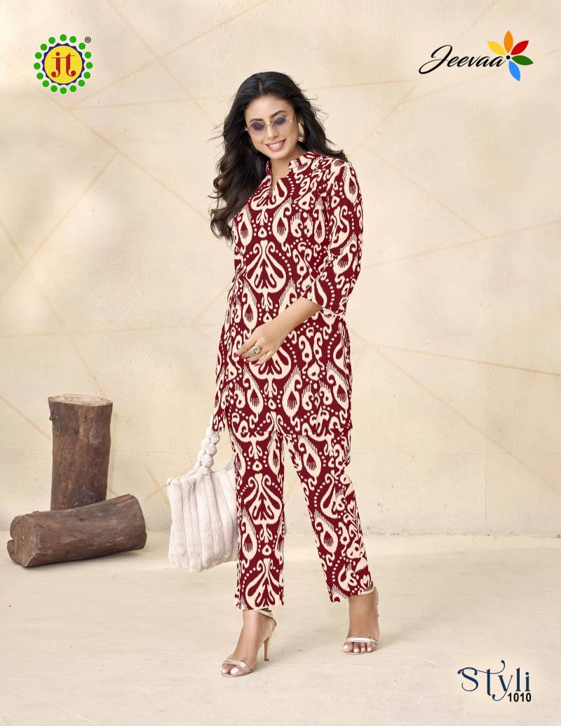 Jeevaa Styli Jt Cotton Printed Casual Wear Co Ord Set Wholesale Online
