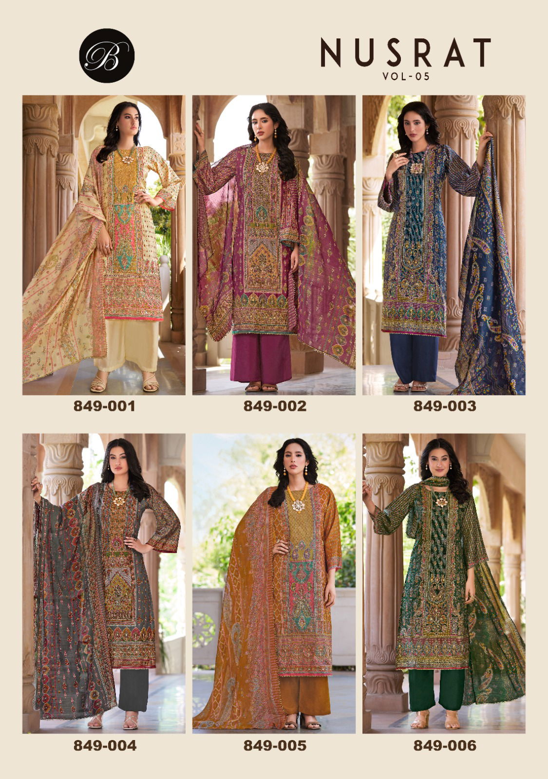 Nusrat Vol 5 By Belliza Modal Viscose Printed Dress Material Orders In India