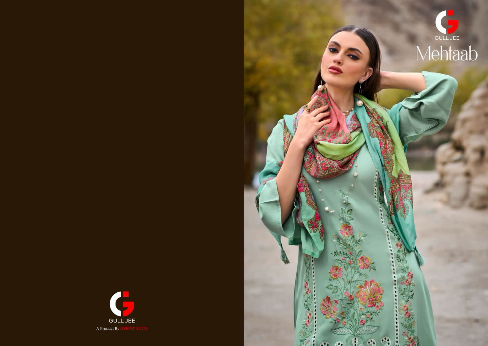 Mehtaab By Gull Jee Viscose Pashmina Kurti Bottom With Dupatta Dress Material Catalog