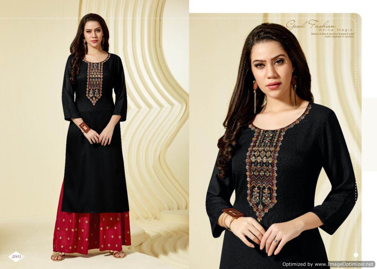 Della Pashmina Latest Designer Kurtis With Worked Neck Design Winter Collection