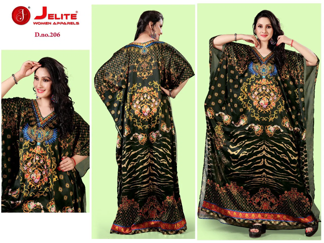 Jelite Unique Design Digital Printed Satin Kaftan Collection