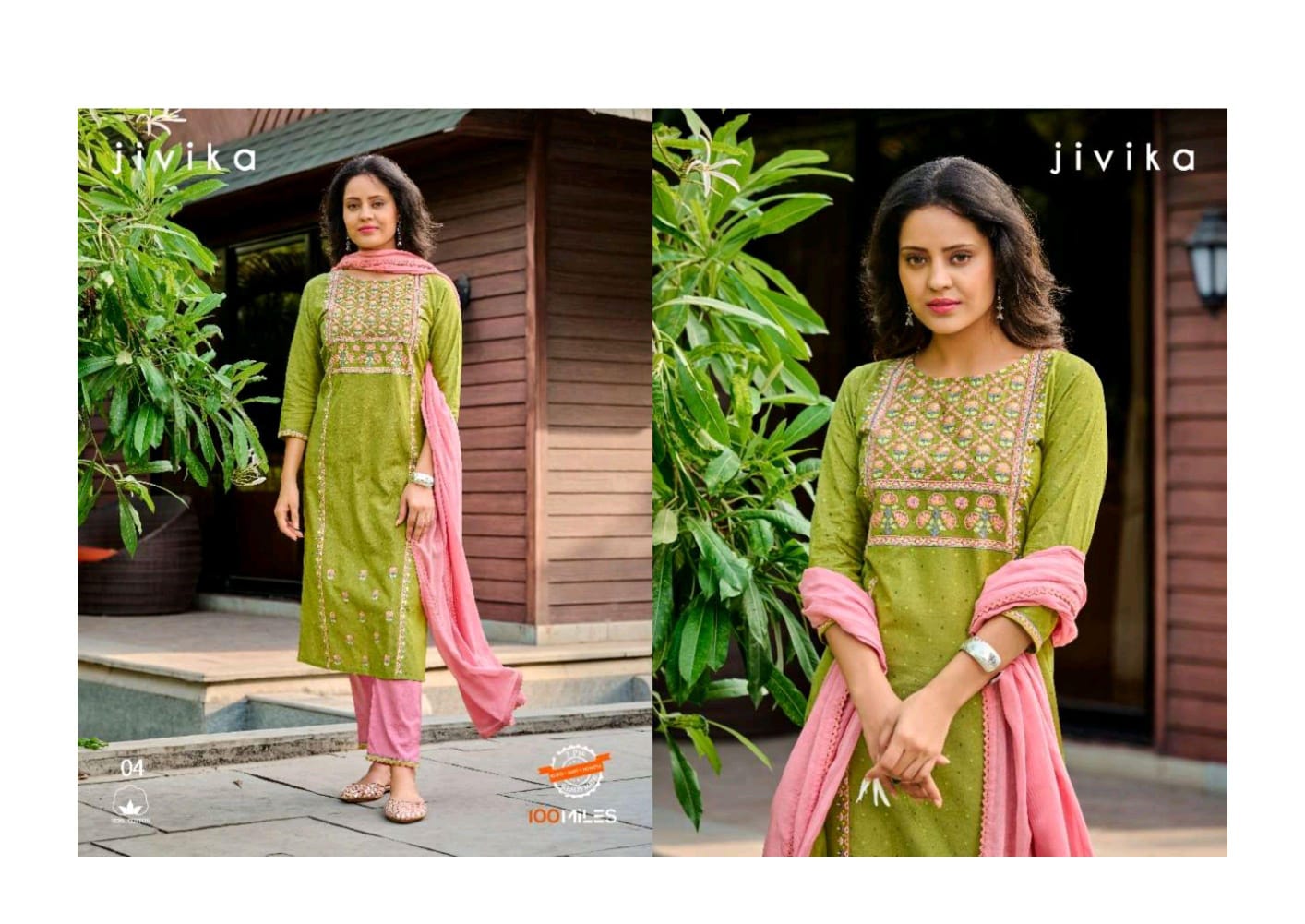 Jivika By 100miles Pure Cotton Kurti With Bottom Dupatta Wholesale Market In Surat