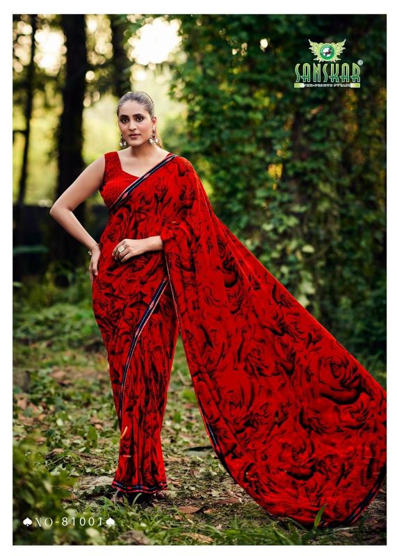 Autograph By Sanskar Printed Georgette Saree Best Wholesale Shop In Surat