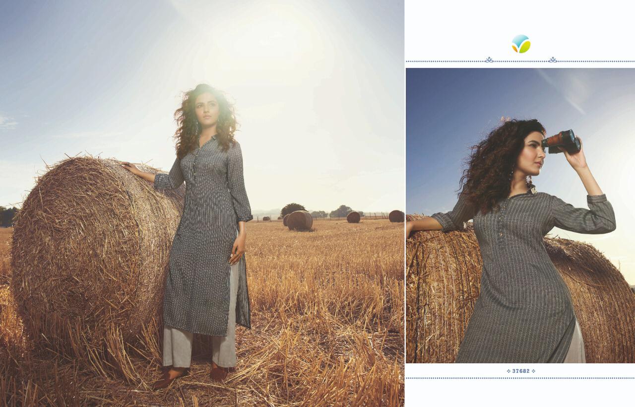 Vinay Tumbaa Aqua Rayon Slub Kurtis with Cotton Satin Pant Designer Party Wear Kurtis Collections 
