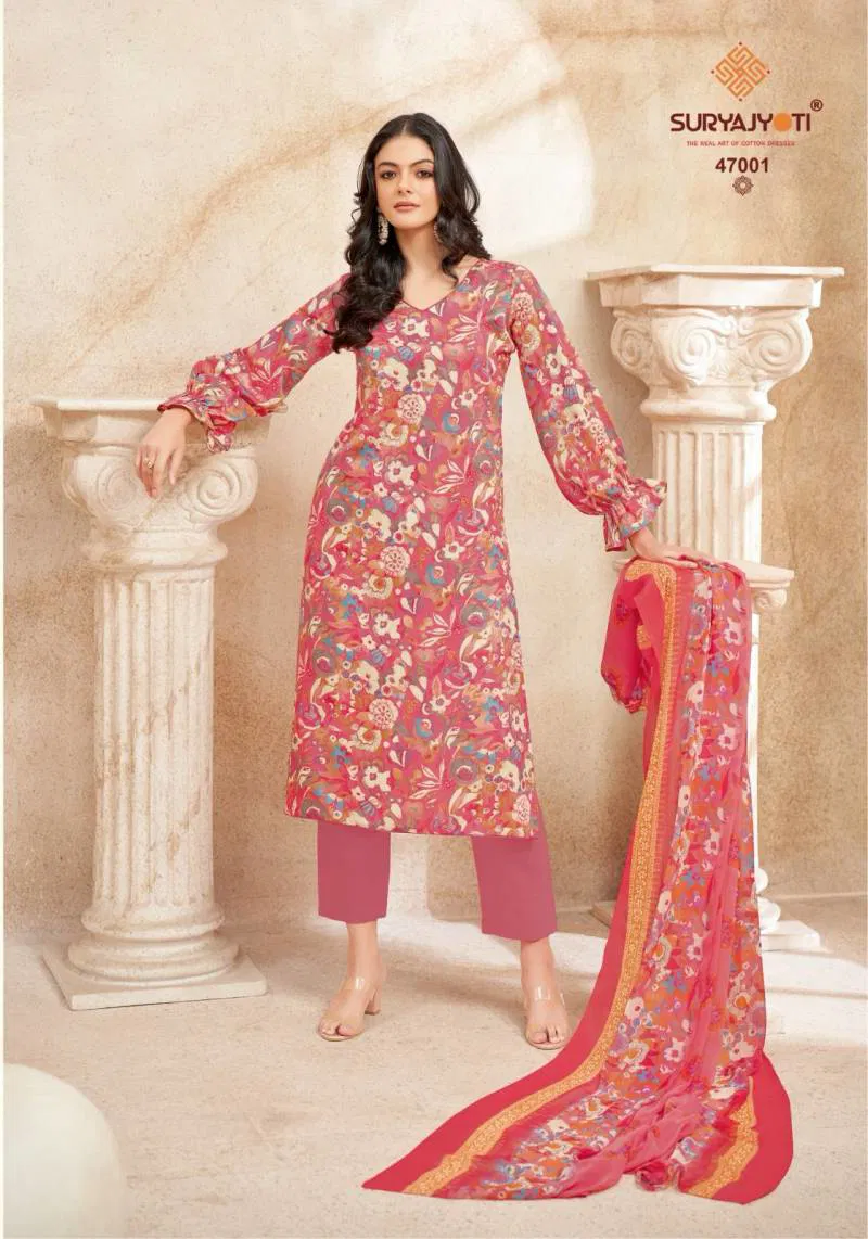 Naishaa Vol 47 By Suryajyoti Jam Satin Dress Material Wholesalers In Delhi