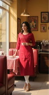 Naisha K 388 Vol 2 Cotton Plain Embroidered Chikankari Kurti Online Wholesale