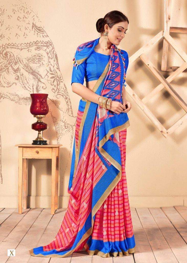 Shreyans Latest Printed Casual Wear Printed Jute Silk Saree Collection 