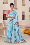 Art Lenen Vol 2 By Sanskar Fancy Flower Print Sarees Wholesale Clothing Distributors In India