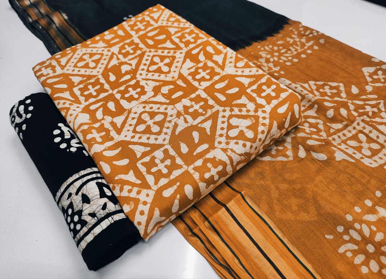 Batik 4 Bandhani Regular Wear Printed Cotton Designer Dress Material Collection
