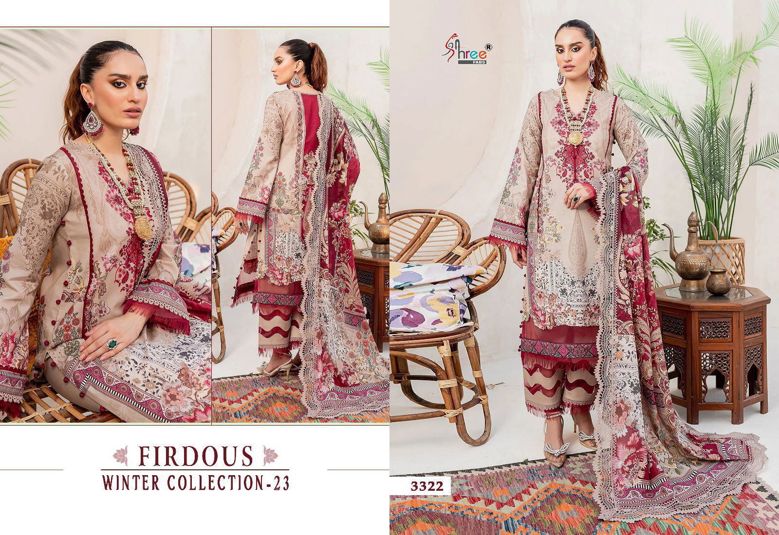 Shree Firdous Winter Collection 23 Embroidered Pashmina Pakistani Suits
