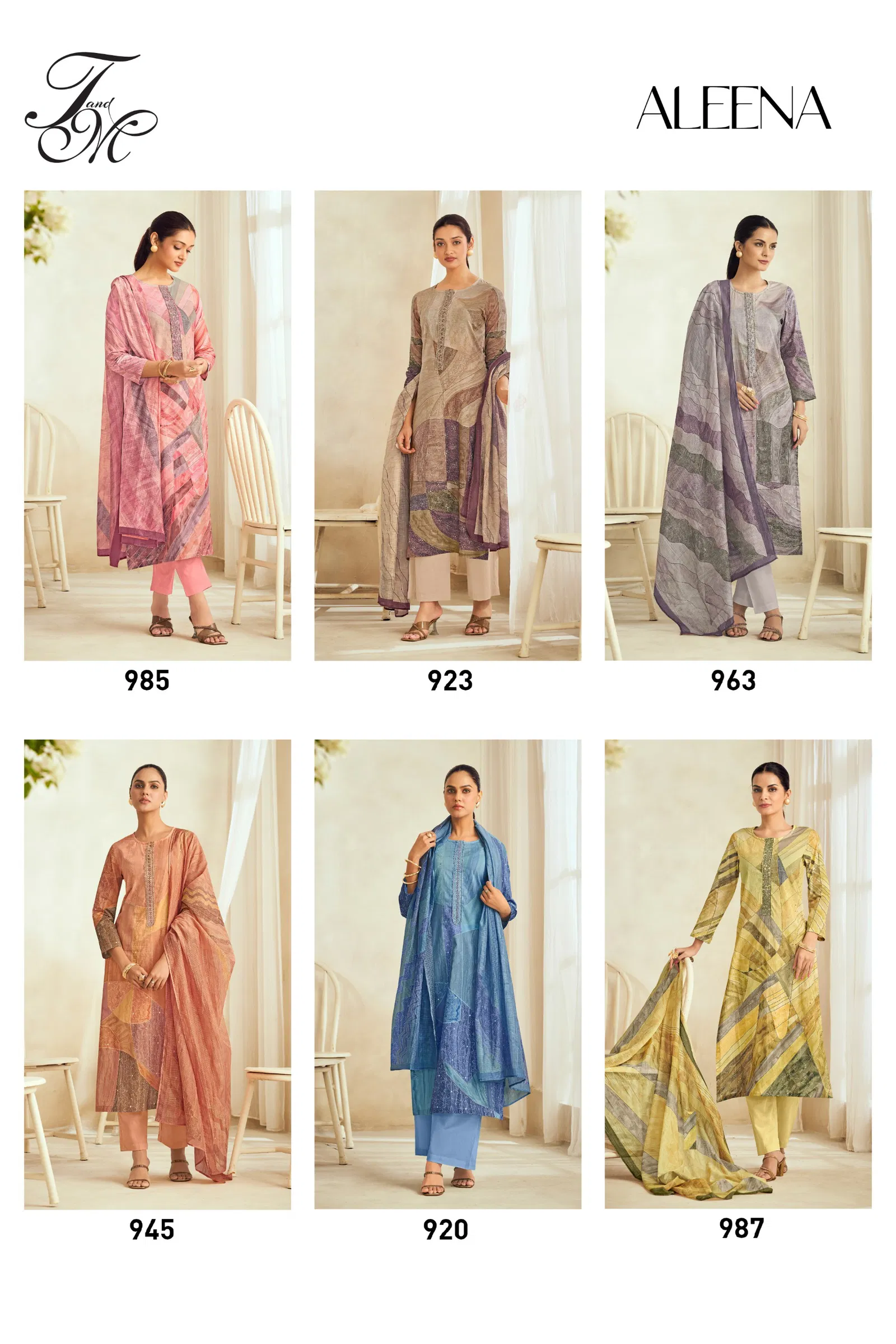Aleena By T&M Cotton Lawn Embroidery Dress Material Wholesalers In Delhi