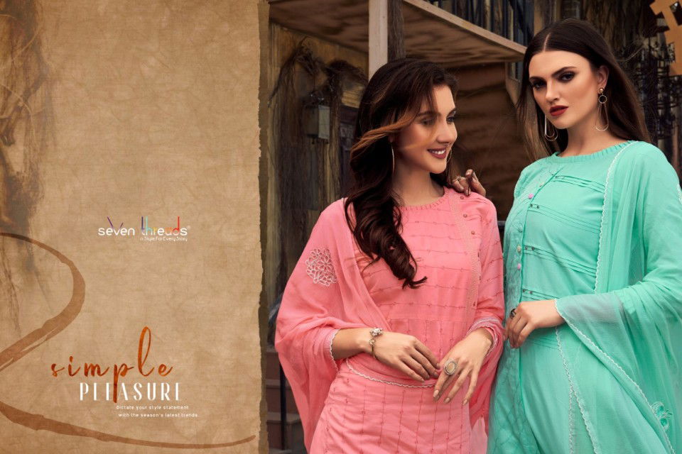 Seven Thread Latest Ready Made Designer Casual Wear Cotton Suit With Naznin Dupatta Collection 