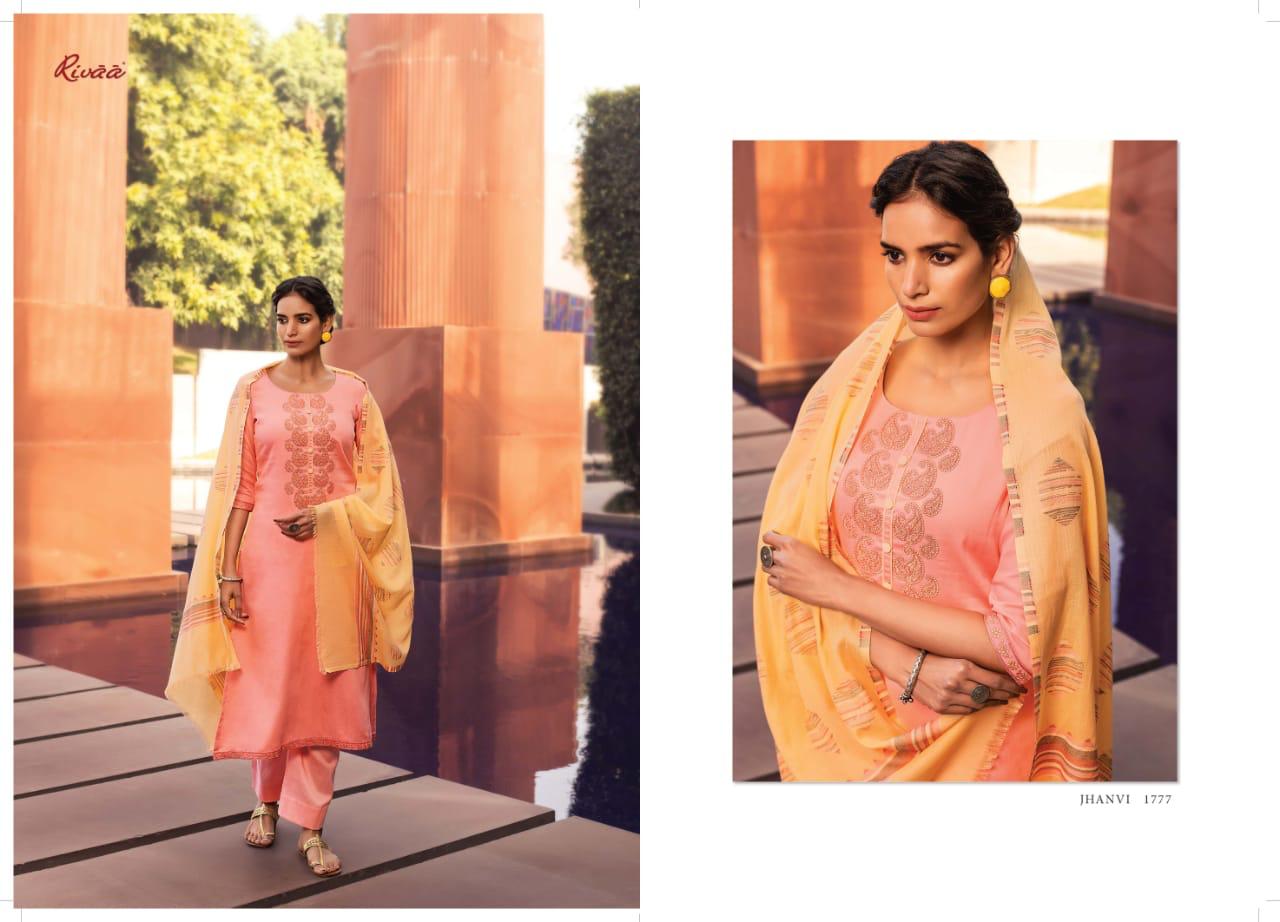 RIVAA JHANVI Latest Fancy Designer Heavy Casual Wear Jam Stain Embroidery Work Salwar Suit Collection