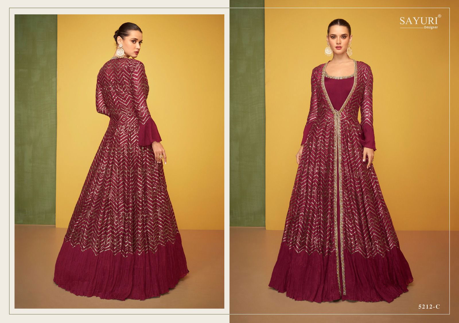 Sayuri Petals Classic Heavy Silk Wedding Wear Gown Catalog
