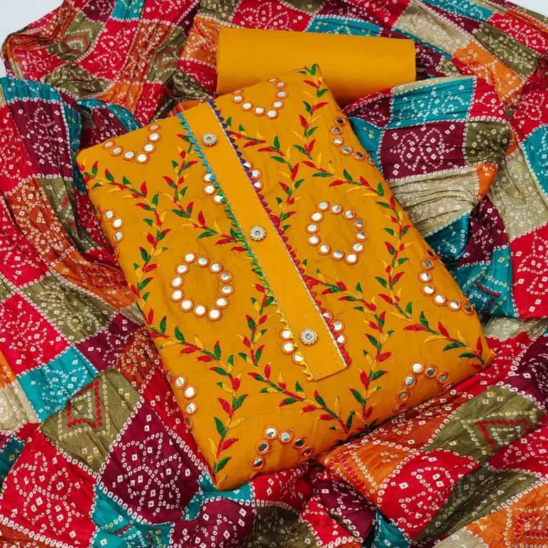 Color Set 9002 Cotton Silk Fancy Dress Material Wholesale Market