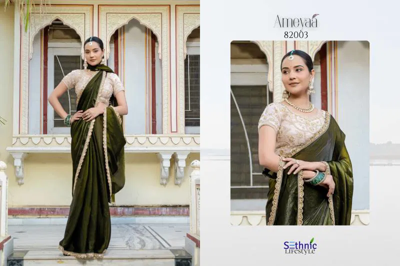 Ameyaa By Sethnic Satin Occasion Wear Saree Wholesale Shop In Surat