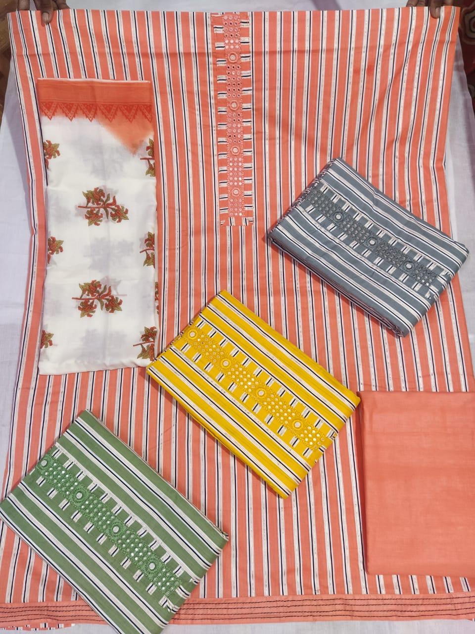 Printed Cotton Casual Wear Dress Material Collection  