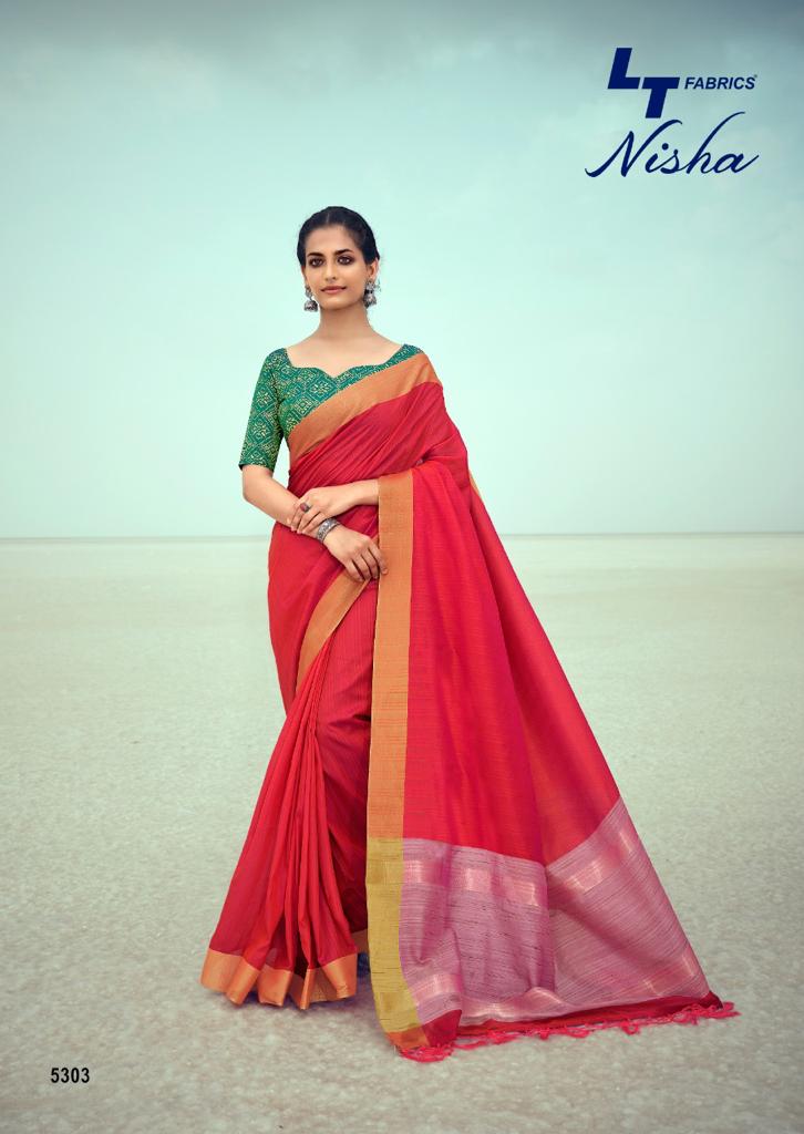 Lt Nisha Fancy Wear Handloom Silk Fancy Party Wear Latest Saree Collection
