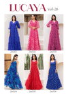 Lucaya Vol 26 By Lucaya Fuax Georgette Printed Flair Ethnic Wholesale Gown In India