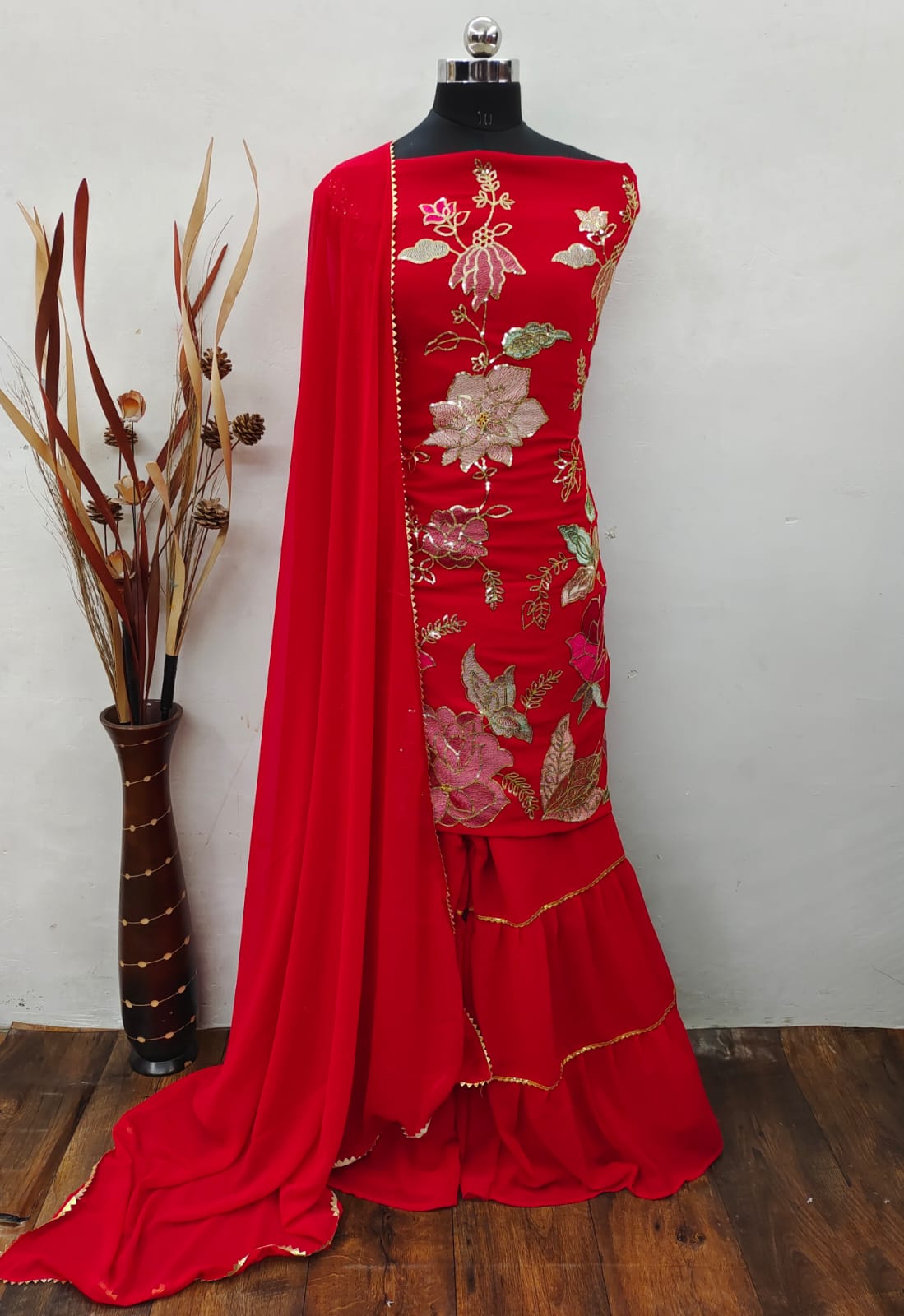 Sharara 2 New Stylish Festive Wear Georgette Heavy Dress Material Collection