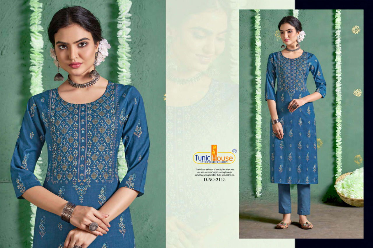 Tunic House Nigaah Foil Nx Rayon Designer Printed Kurti Collection
