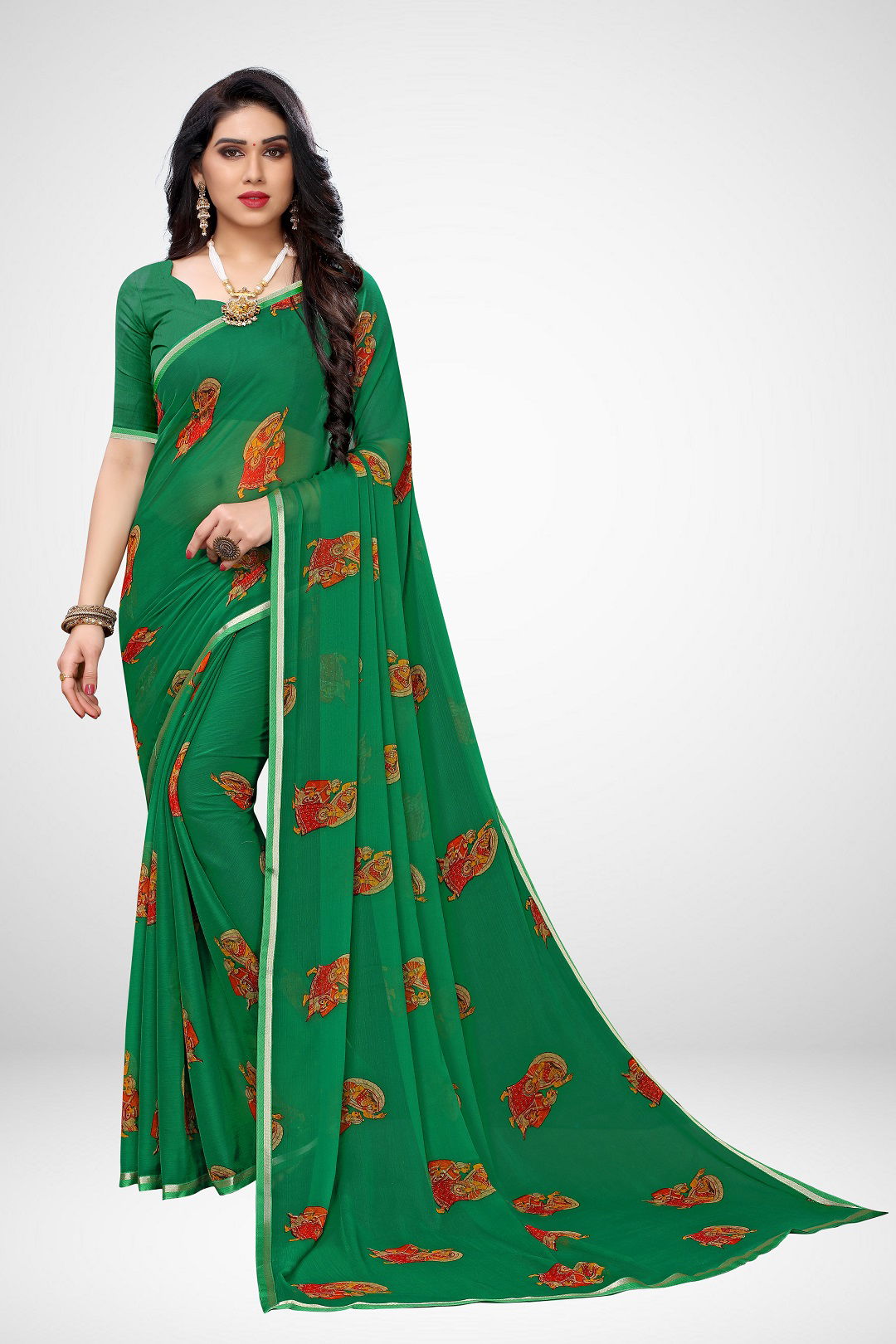 Queen 1 Exclusive Collection Of Daily Wear Casual Wear Chiffon Printed Saree