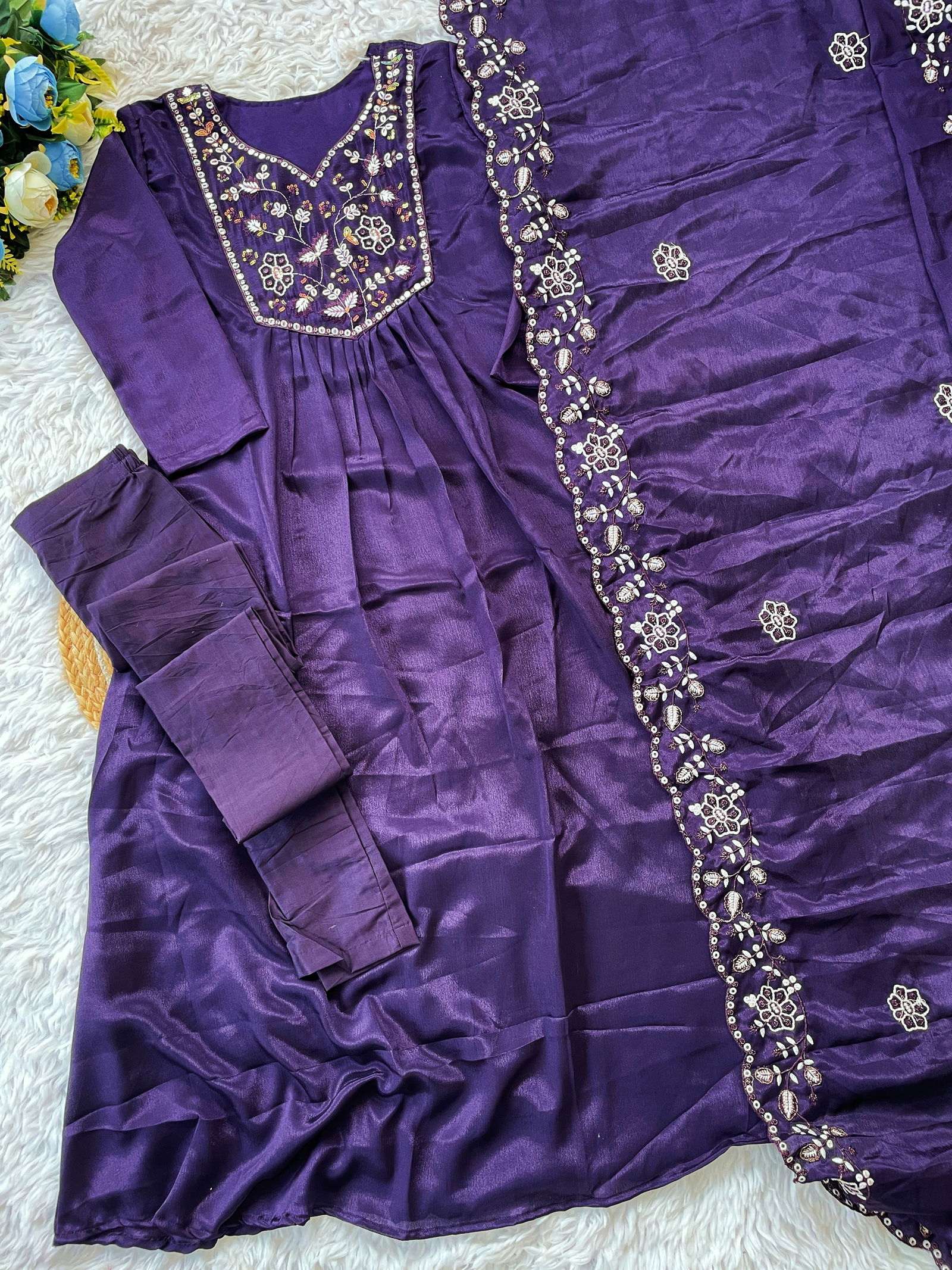 KF 2031 Kalaai PV Chanderi Embroidery Kurti With Bottom Dupatta Wholesale In India
