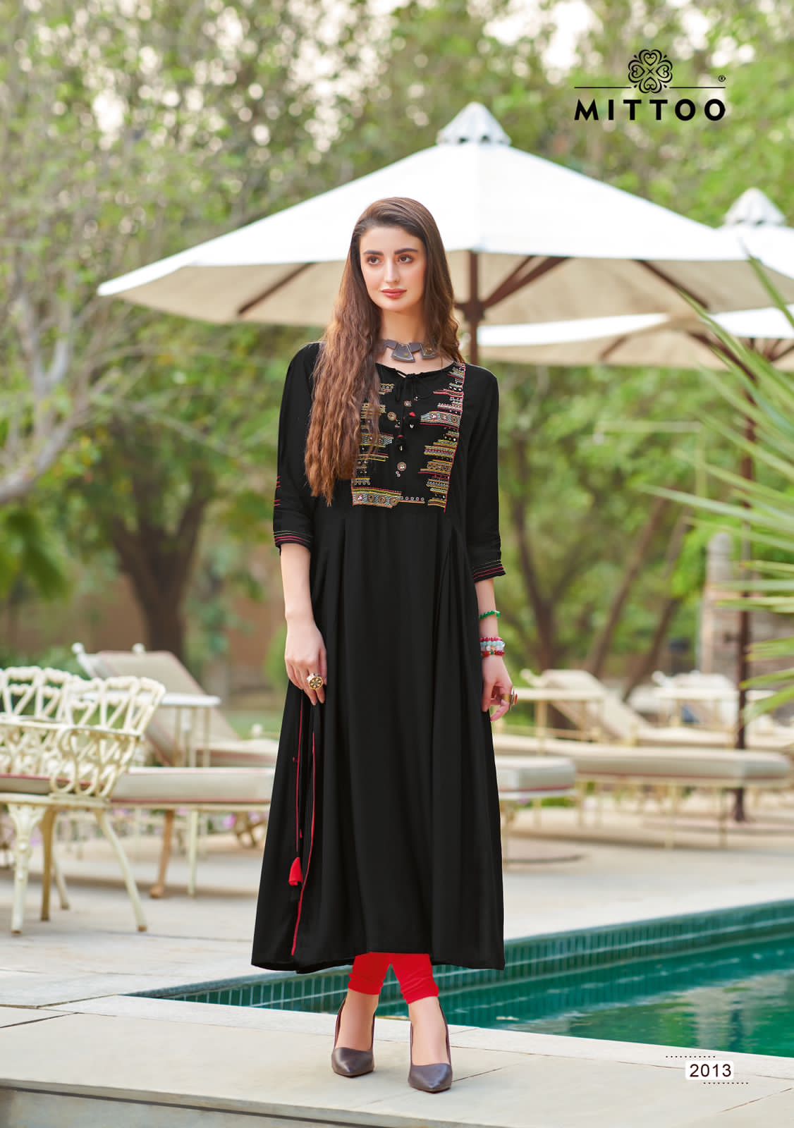 Mittoo Mullberry Heavy Rayon Embroidery Kurti Catalog
