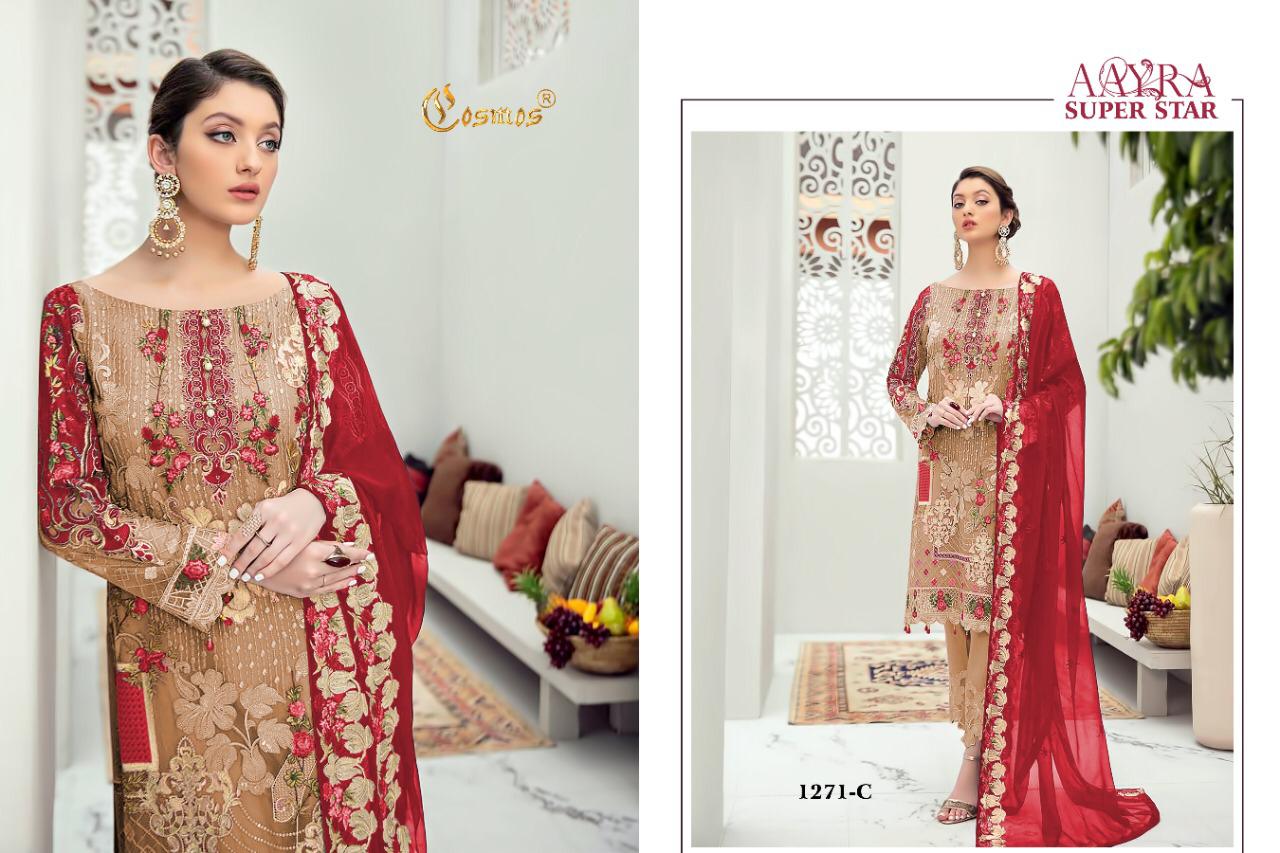 Cosmos Aayra Superstar Latest Fancy Designer Festive Wear Fox Georgette With Heavy Embroidery Pakistani Salwar Suits Collection
