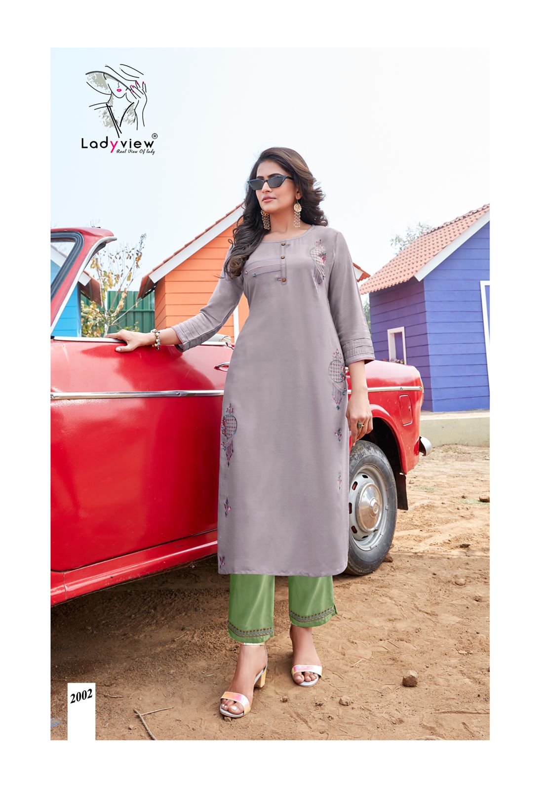 Ladyview Misty 2 Heavy Fancy Wear Rayon Embroidery Kurti With Bottom Collection