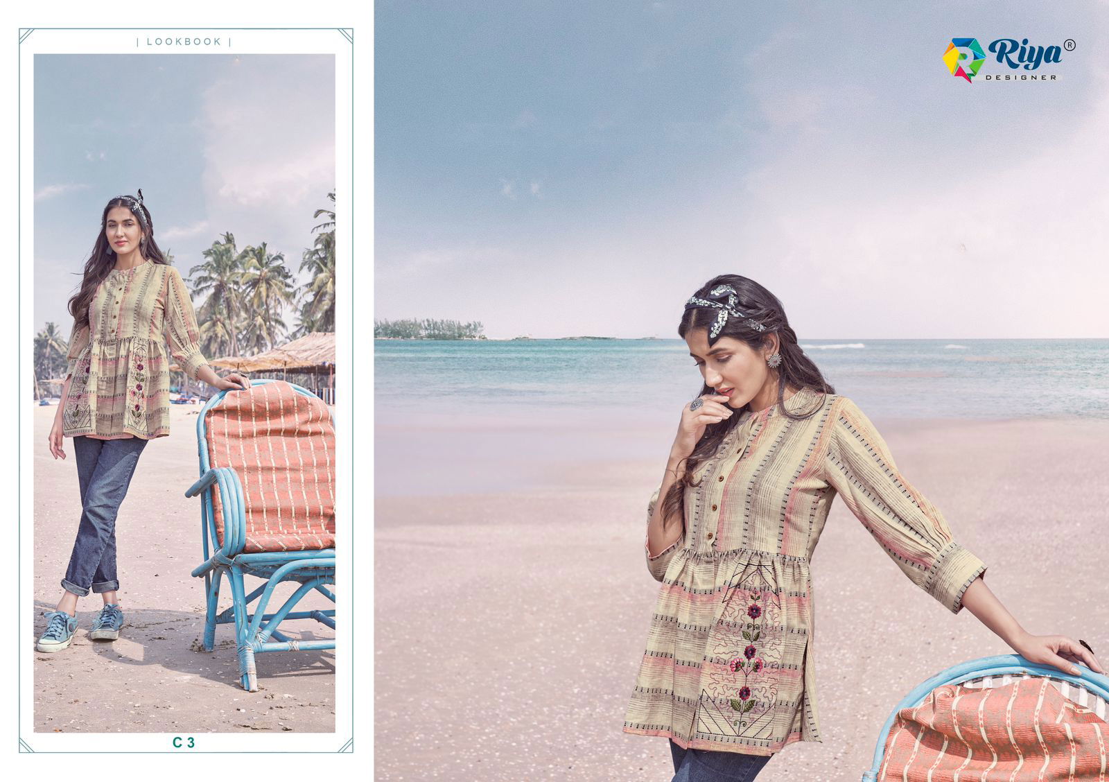 Riya Coaster Western Ethnic Wear Weaving Fancy Top Collection