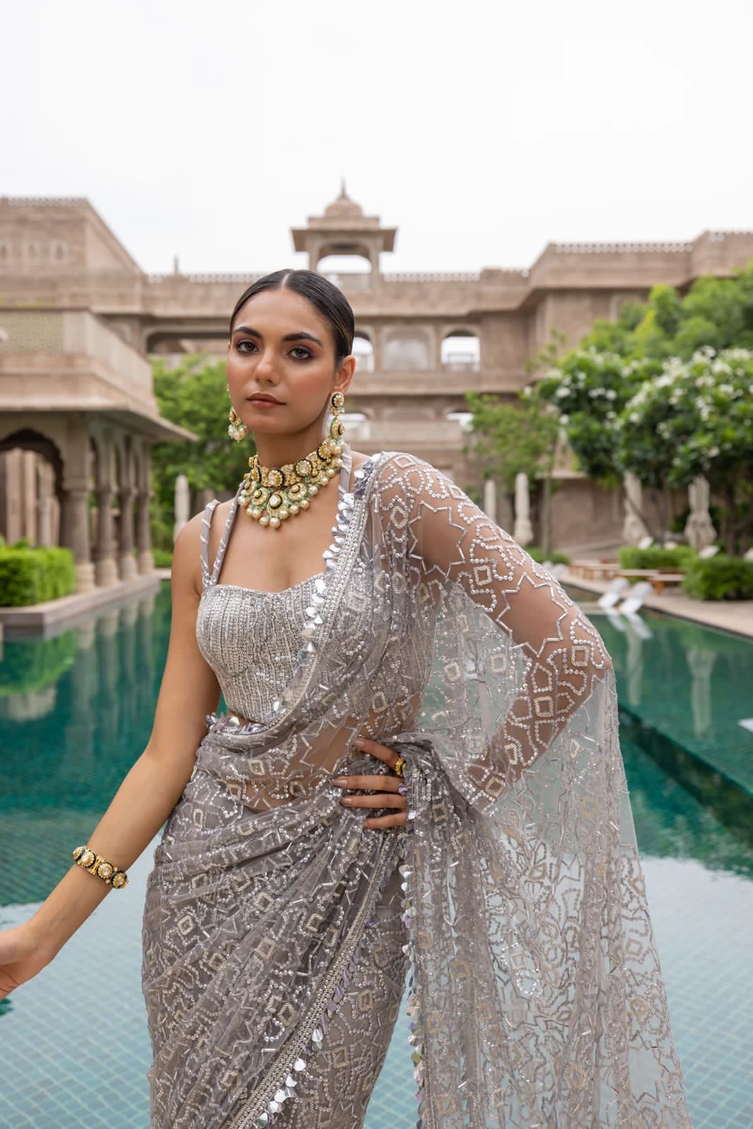 1804 Net With Sequence Work Party Wear Saree Catalog