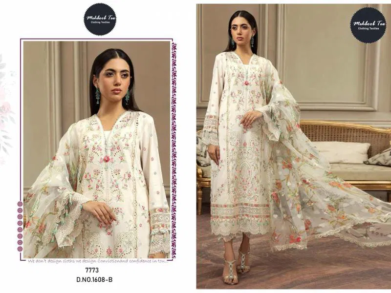 Mehboob Tex 1608 A To D Cotton Dupatta Pakistani Salwar Suits Orders In India